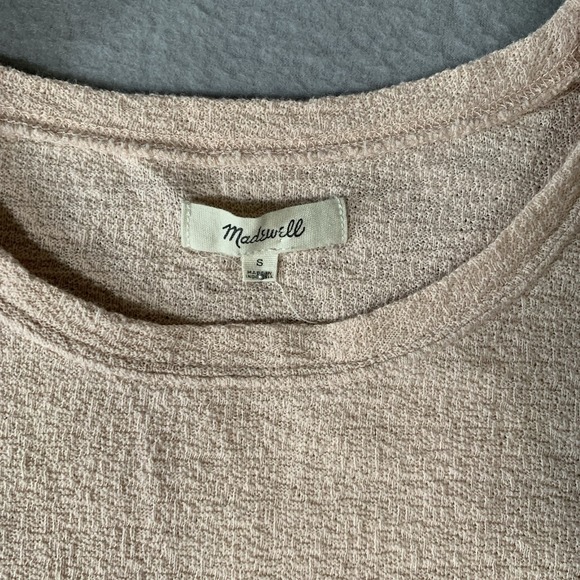 Madewell Texture & Thread Flutter Sleeve Blush‎ Pink U-Hem Top Shirt Size Small - Picture 2 of 7